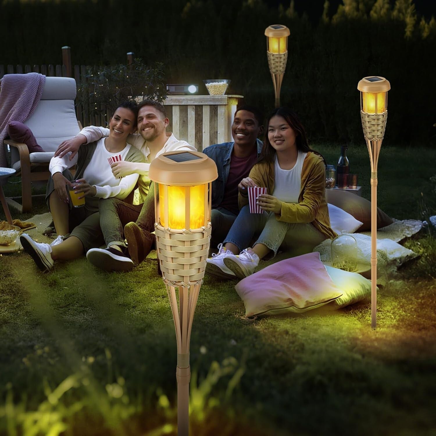 Adjustable Solar Outdoor Torch Lights – Flickering Flame for Pathways & Patios