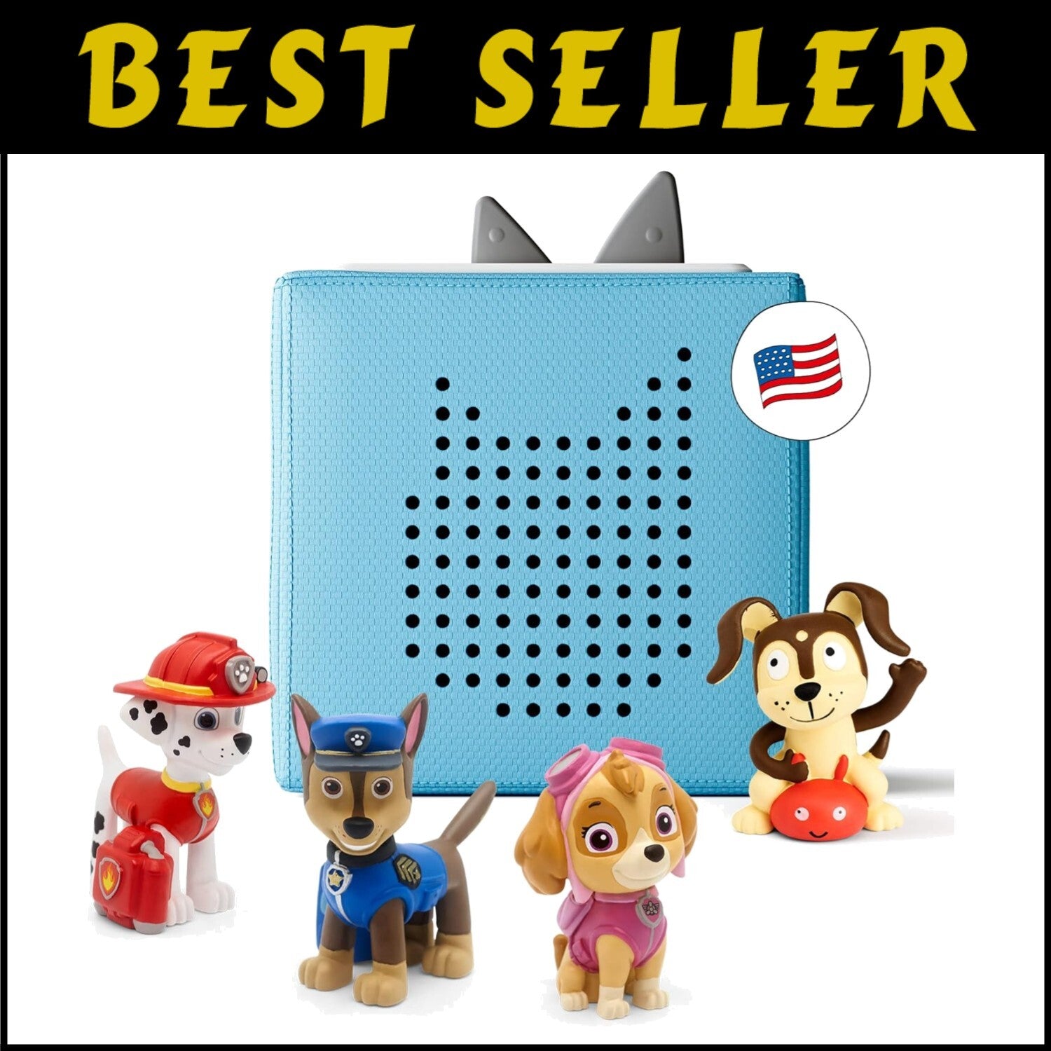 Interactive Light Blue Toniebox with Charging Station and Favorite Characters