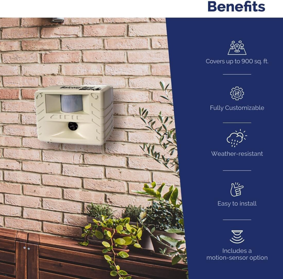 Adjustable Ultrasonic Bird Repeller - Safe and Effective Outdoor Protection