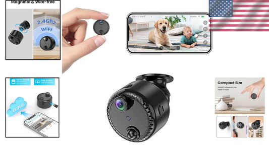 Portable 4K Indoor Security Camera with AI Motion Alerts & Extended Battery