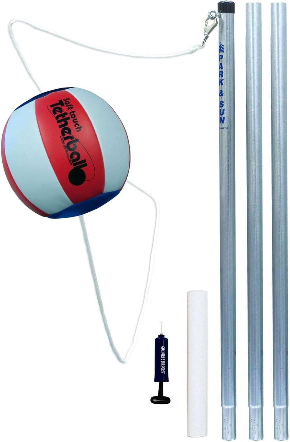Durable Multi-Color Tetherball Set with Galvanized Steel Pole & Accessories
