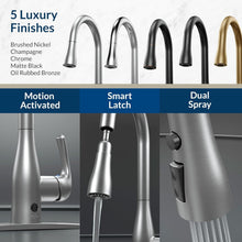 Load image into Gallery viewer, Modern Touchless Kitchen Faucet in Brushed Nickel with Retractable Hose Feature