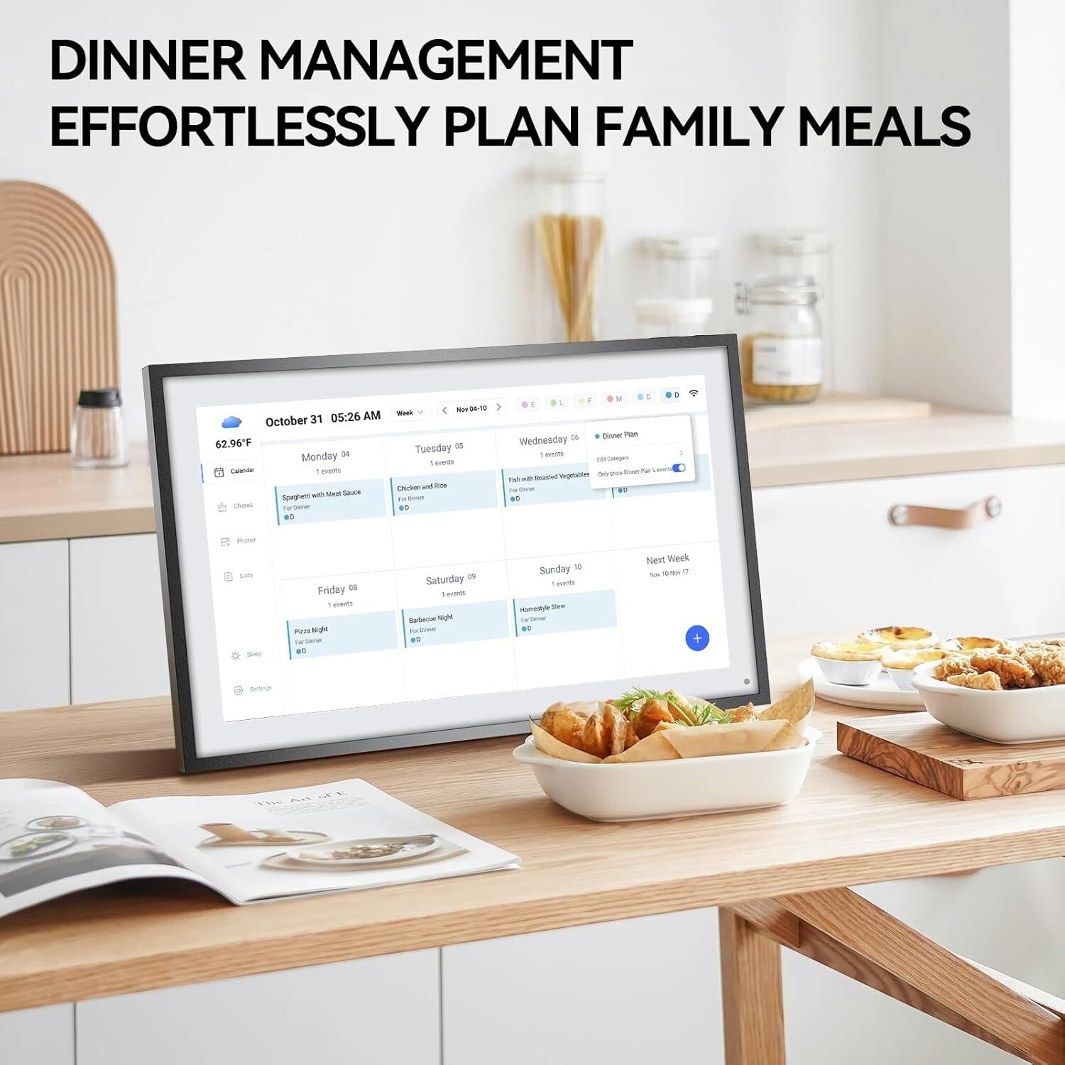 Wall-Mountable Family Calendar with Full HD Touchscreen - 15.6" Planning System