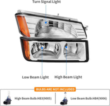 Load image into Gallery viewer, Direct Fit Headlight Assembly with Amber Reflector for Chevy Avalanche 2002-2006