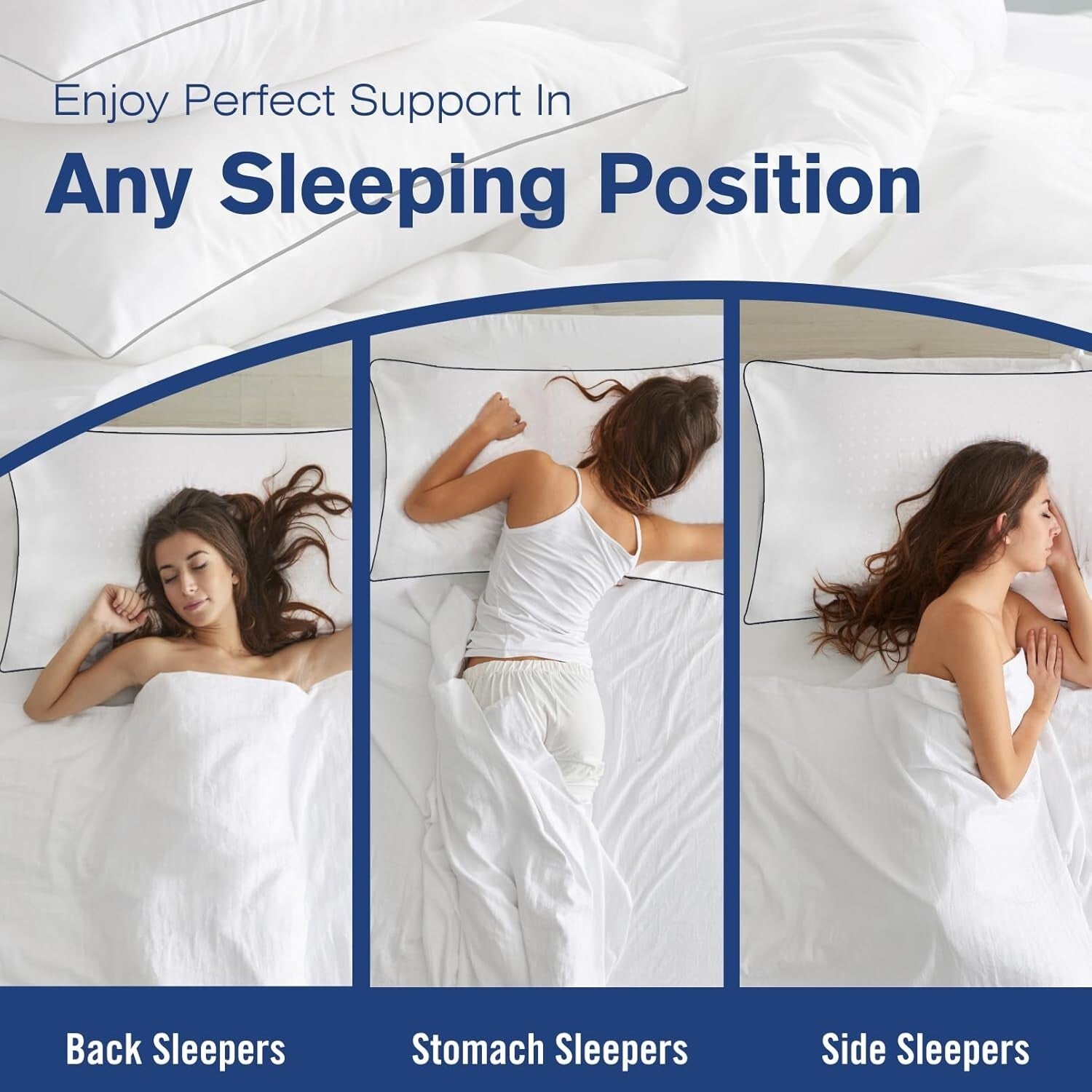 4-Pack Standard Size Machine Washable Bed Pillows for All Sleep Positions