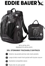 Load image into Gallery viewer, Durable Ripstop Polyester Packable Backpack with Laptop Sleeve - 30L Capacity