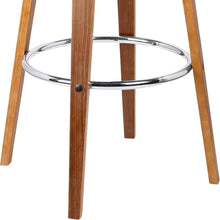 Load image into Gallery viewer, Elegant Jayden Swivel Bar Stool with Brown Faux Leather &amp; Walnut Finish - 26"
