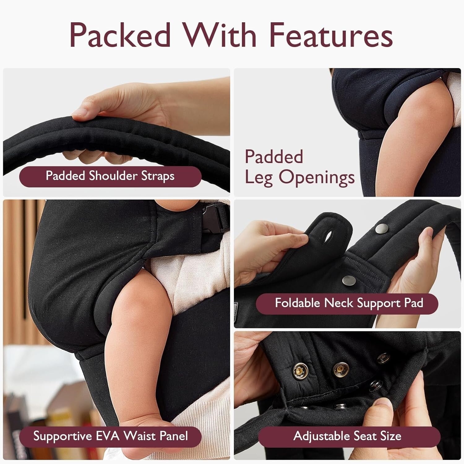 Ergonomic Baby Carrier with Adjustable Support - Ideal for Travel & Everyday Use