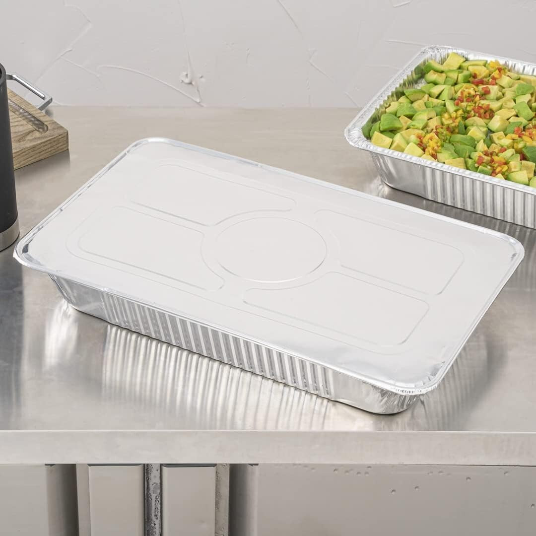 Heavy-Duty Foil Pan Lids for Steam Tables: 25 Disposable, Freezer-Safe Covers