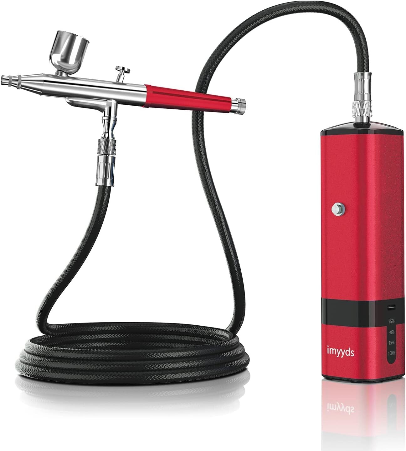 Portable Dual-Action Cordless Airbrush Kit - 32 PSI Compressor and Hose Set