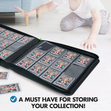Load image into Gallery viewer, Durable 384 Card Toploader Binder with Water-Resistant Cover and Zipper Closure
