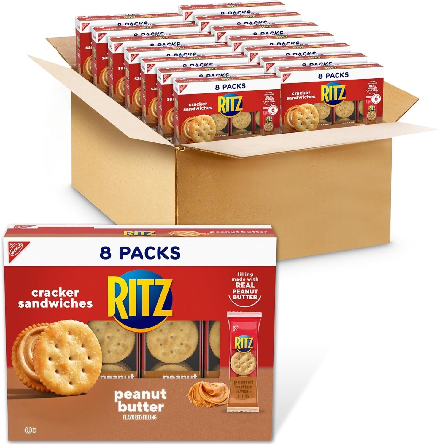 Convenient 112-Pack Peanut Butter Sandwich Crackers - Perfect On-the-Go Snack