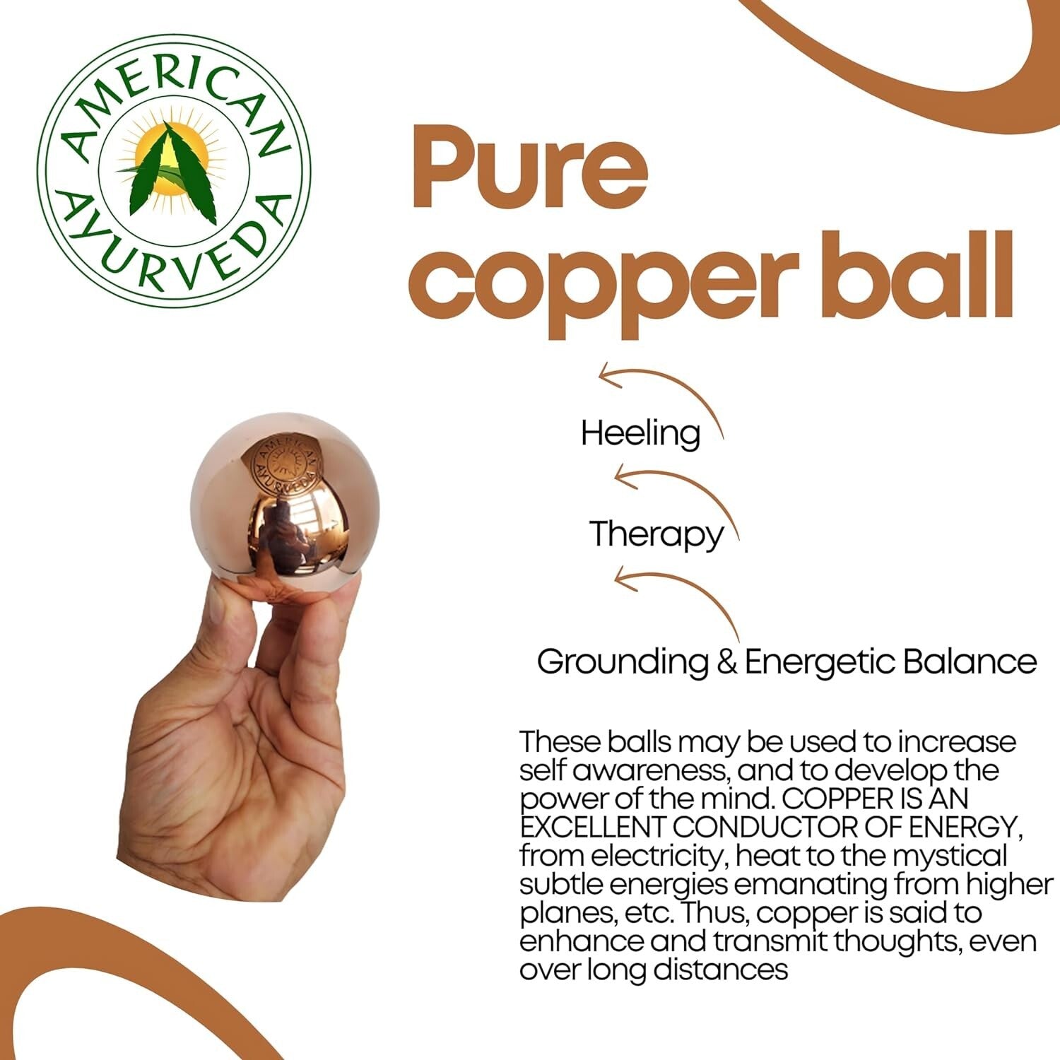 Handmade 10.75 lb Copper Healing Sphere - Perfect for Meditation & Energy Work