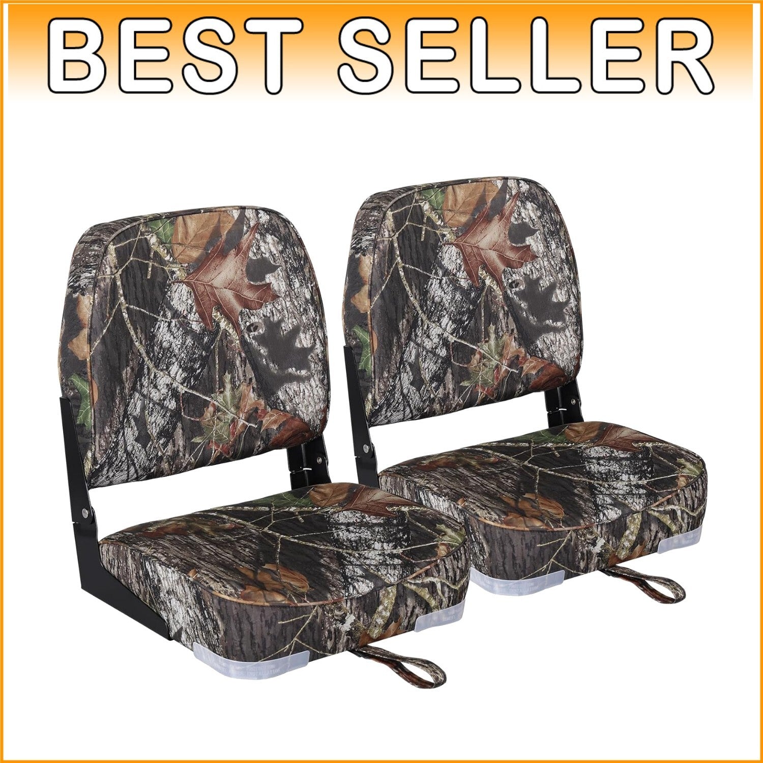Durable Marine-Grade Vinyl Boat Seats - Ergonomic Pair with Easy Installation