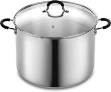 Load image into Gallery viewer, Versatile 24qt Sauce Pot with Tempered Glass Lid - Professional Stainless Steel