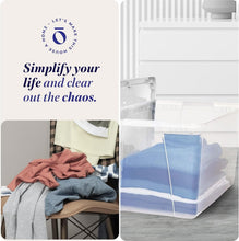 Load image into Gallery viewer, Eco-Friendly 2-Pack 56 Quart Clear Plastic Storage Bins with Snap Lock Lids