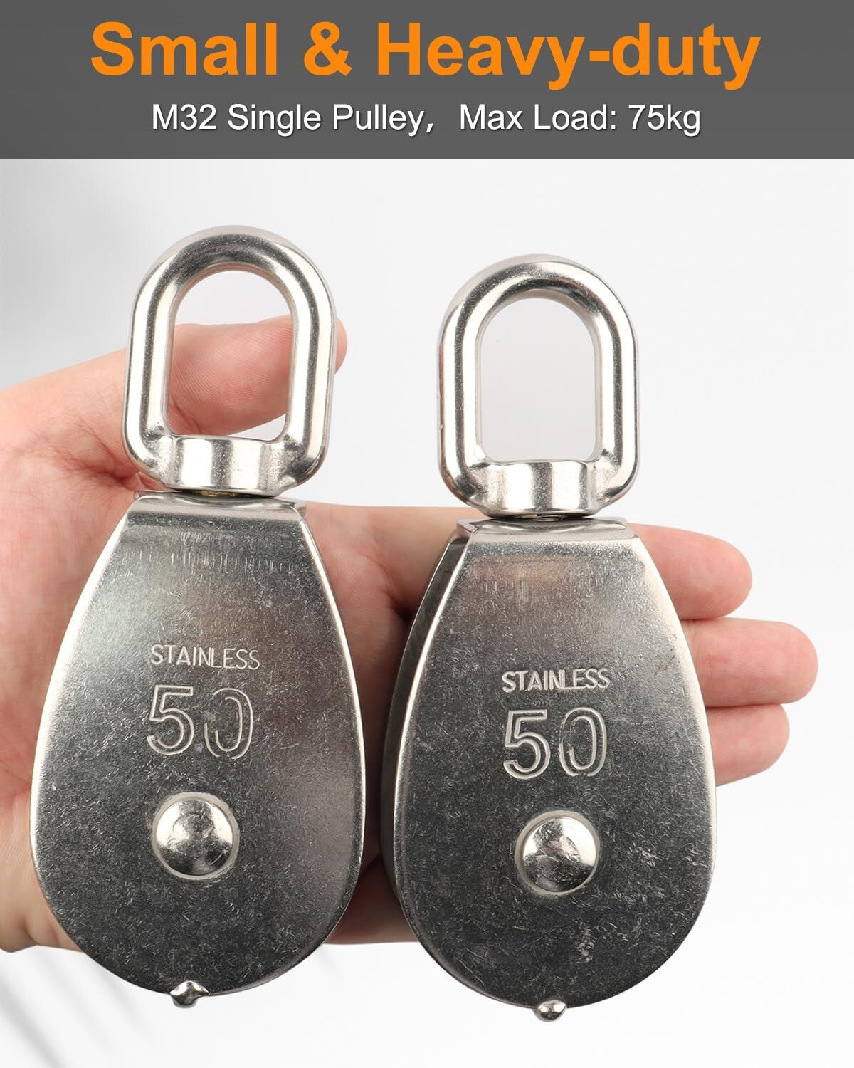 Durable 10 Pcs Heavy-Duty Pulley Block Set, Ideal for Indoor & Outdoor Use