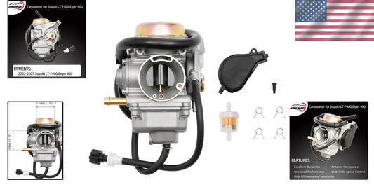 Reliable OEM Carburetor for Suzuki Eiger 400 ATV - 1-Year Warranty Included