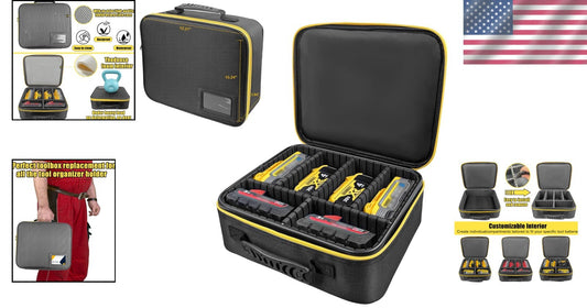 Durable Portable Battery Organizer with Customizable Interior for Power Tools