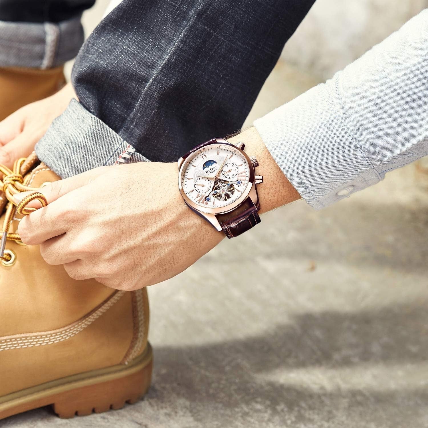 Men's Luminous Skeleton Watch - Automatic Mechanical & Water Resistant