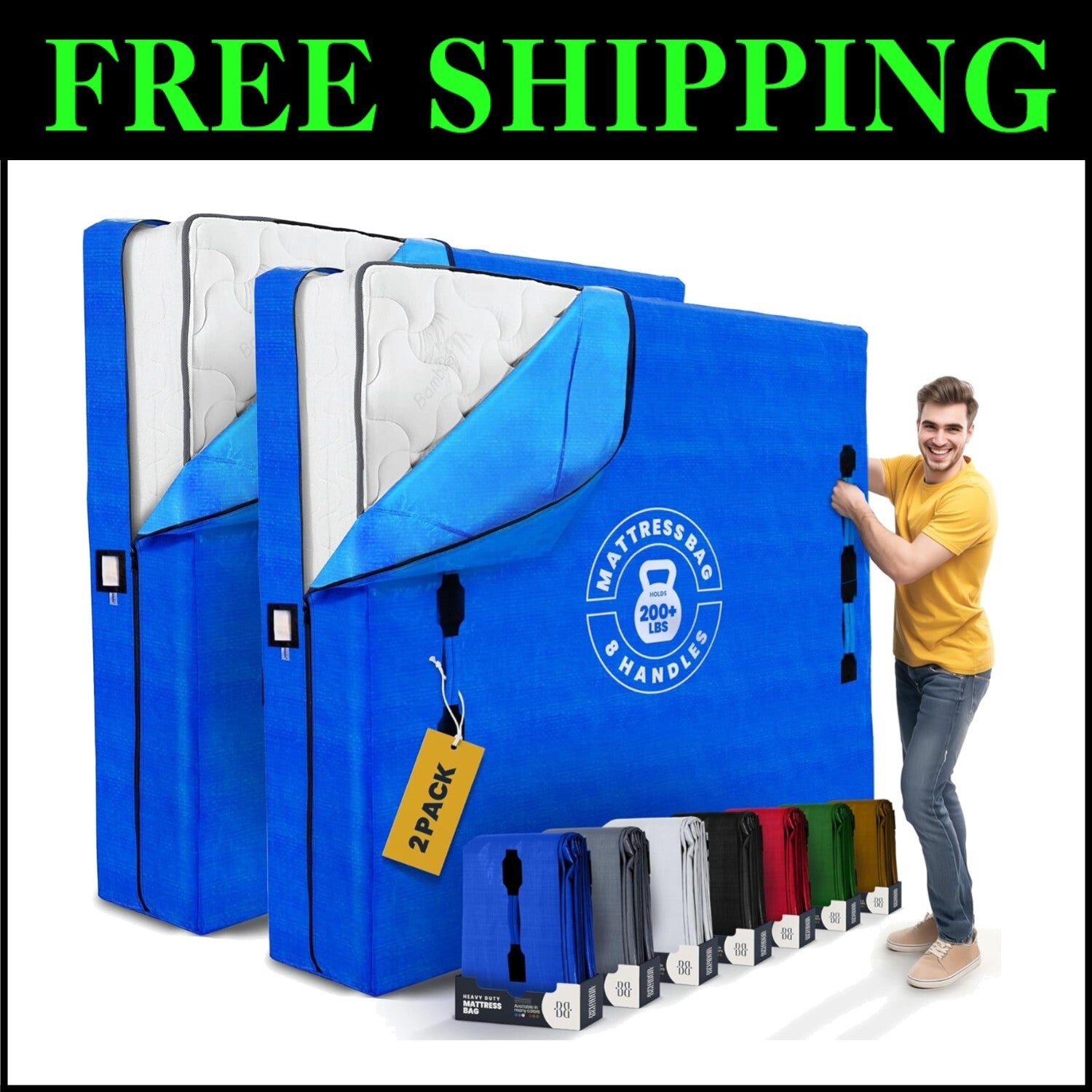 Premium Mattress Storage Bags for King Size - Extra Protection with 8 Handles