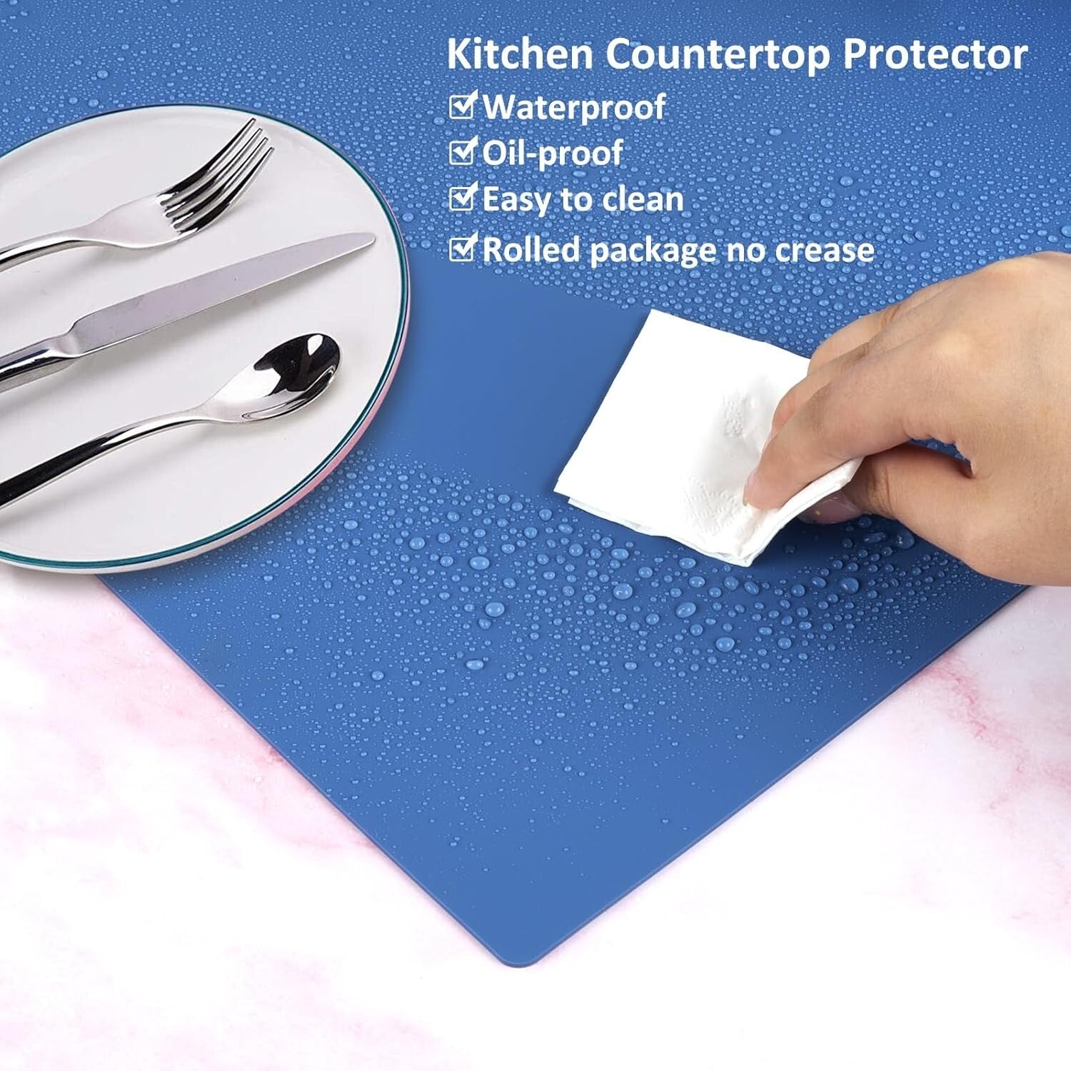 Thick 2mm Silicone Craft and Kitchen Mat 36x24” – Easy Clean & Reusable