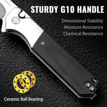 Load image into Gallery viewer, EDC Tactical Knife: 3.48" Blade with Button Lock &amp; G10 Handle for Men &amp; Women