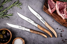 Load image into Gallery viewer, Premium Stainless Steel Steak Knives with Olive Wood Handles - Set of 6