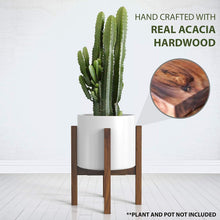 Load image into Gallery viewer, Adjustable Width Plant Stand for 8-12 Inch Pots - Elegant Acacia Wood Pedestal