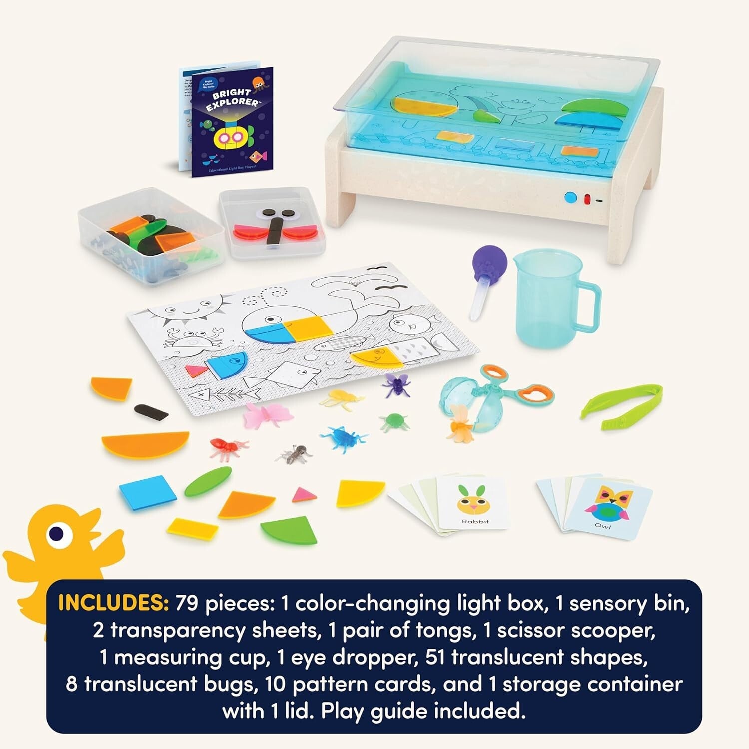 Bright Explorer Light-Up Board – Interactive 79-Piece Geometry & Sensory Set