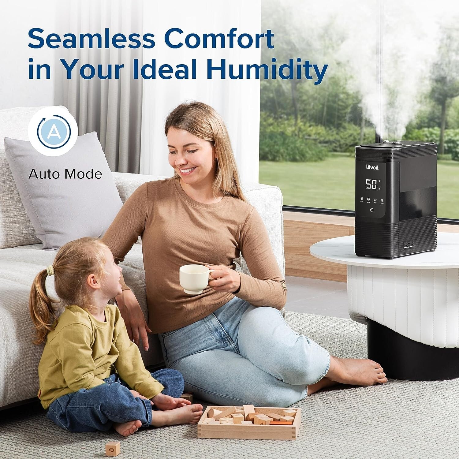 Premium 6L Smart Humidifier with Remote Control: Warm & Cool Mist for Home