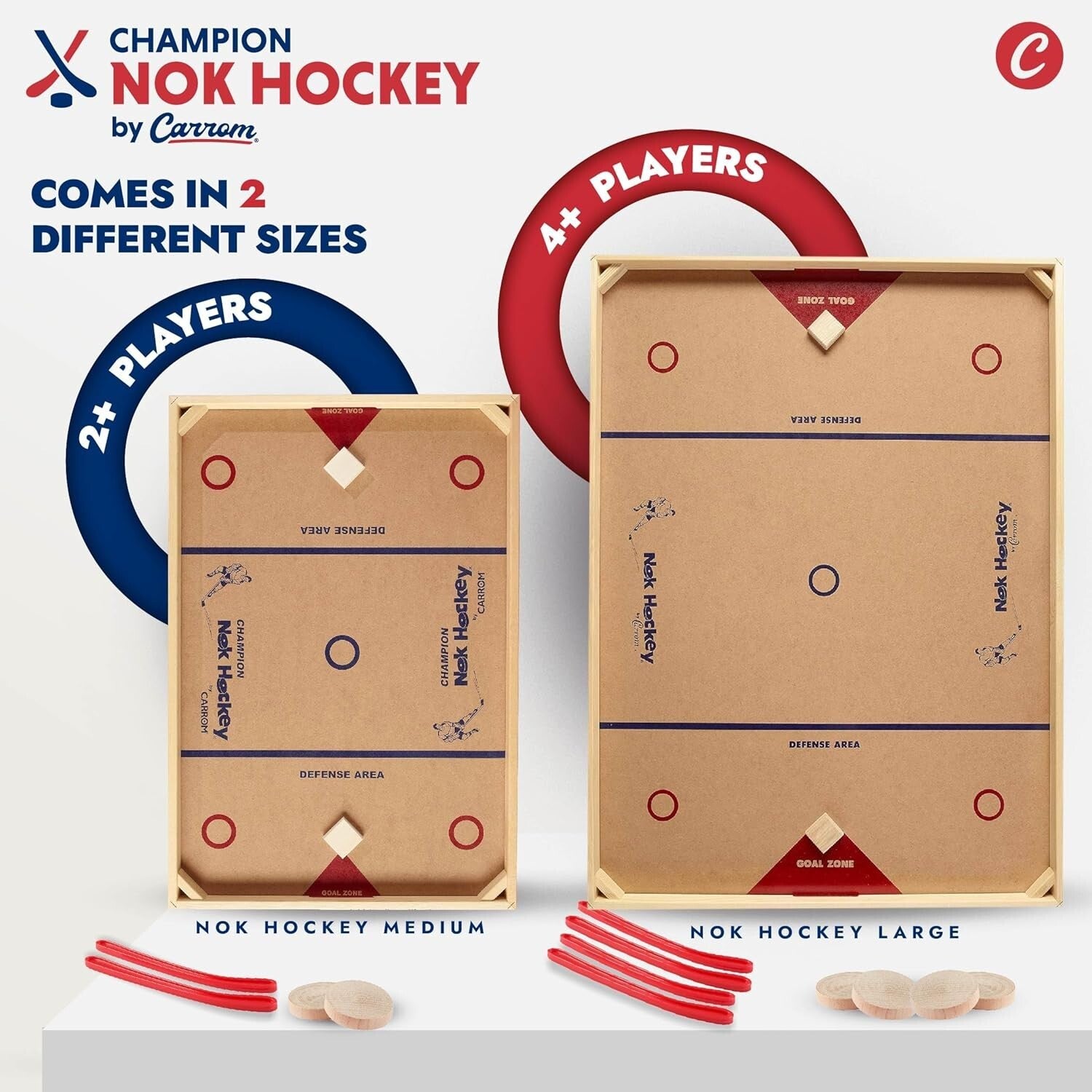 Durable Nok Hockey Game - Classic 2-Player Fun, Perfect for Family Gatherings