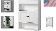 Load image into Gallery viewer, Stunning White Wooden Wall-Mounted Cabinet - Ideal for Bathroom or Utility Rooms