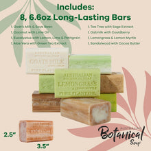Load image into Gallery viewer, Deluxe Assorted Soap Bars - Nourishing Goats Milk, Lemongrass, &amp; Tea Tree