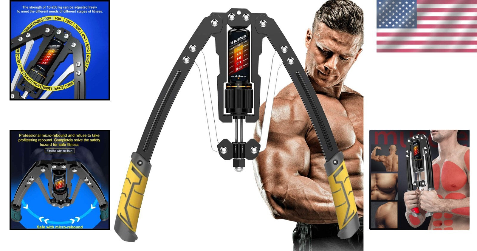 Compact 22-440lbs Shoulder Muscle Trainer for Home Fitness - Easy Storage Design