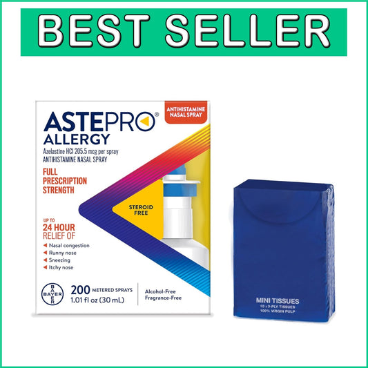 Full-Prescription Strength Nasal Spray and Tissues Bundle - Allergy Relief Kit