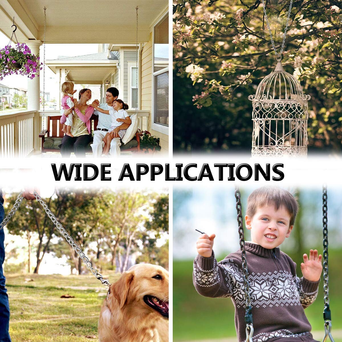 6.5ft Heavy Duty Stainless Steel Link Chain - 5/16in, Ideal for Towing & Hanging