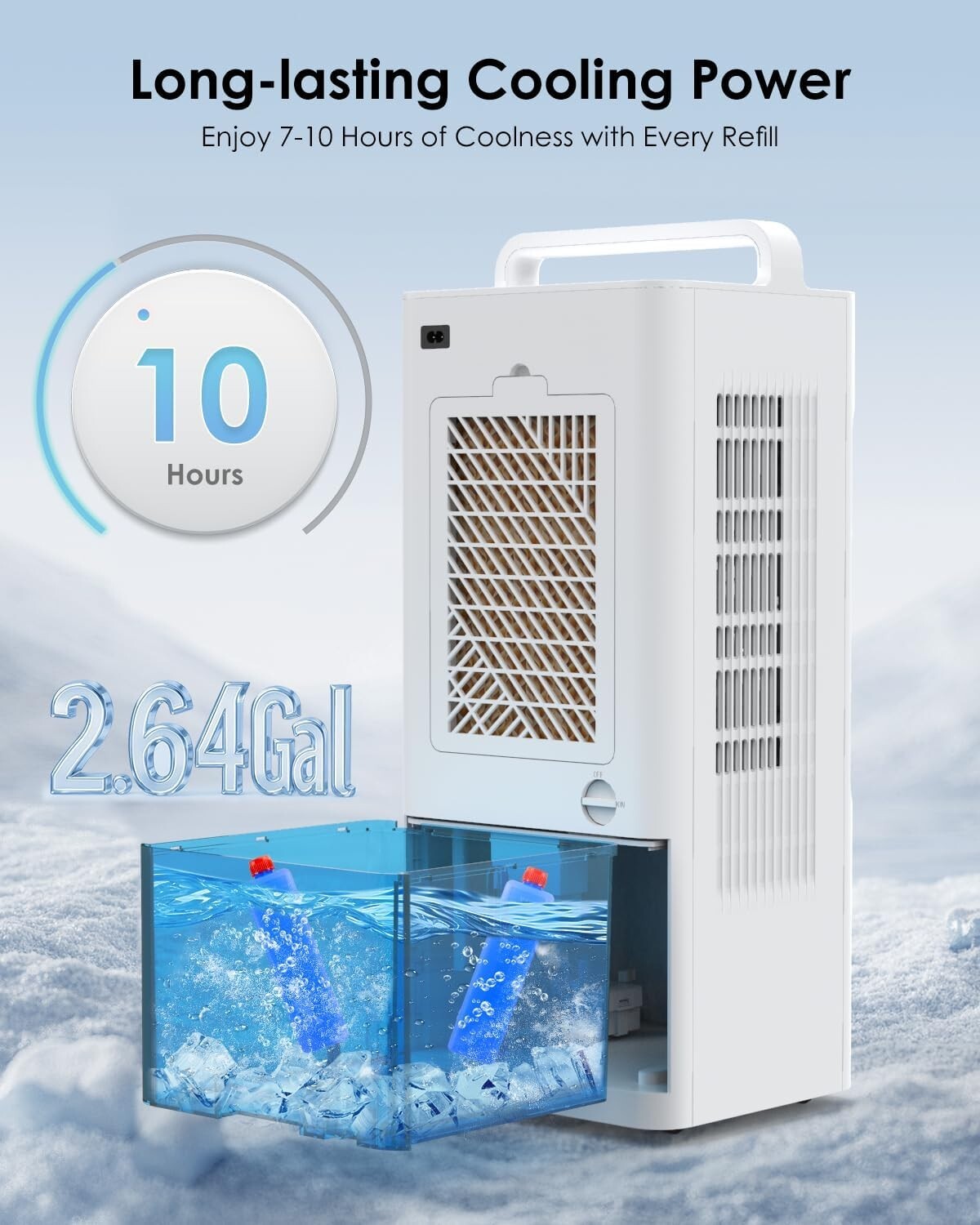 Energy-Efficient 3-in-1 Portable Air Cooler with Remote Control & 2.64-Gal Tank