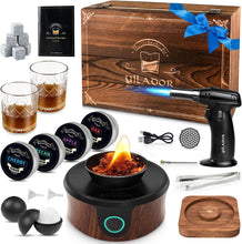 Load image into Gallery viewer, All-In-One Whiskey Smoker Kit with Premium Wooden Box and Cocktail Accessories