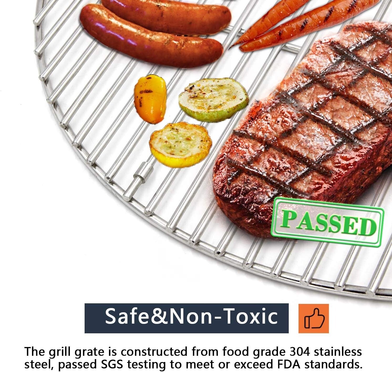 Durable Stainless Steel Grill Grates 18.5" for Char-Griller & Vision Grills