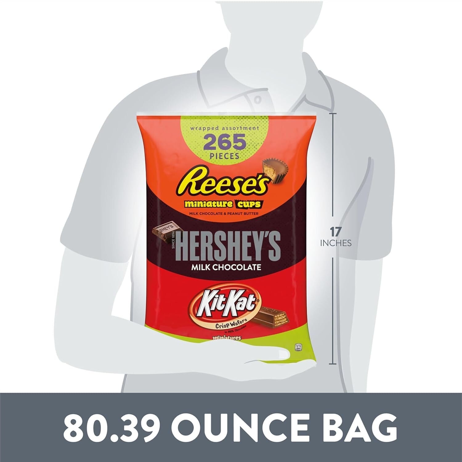 Delicious 80.39 oz Assorted KIT KAT & REESE'S for Every Occasion - 265 Treats