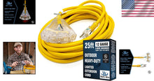 Load image into Gallery viewer, Durable 25 ft 12 Gauge Extension Cord - Heavy Duty for Indoor/Outdoor Appliances