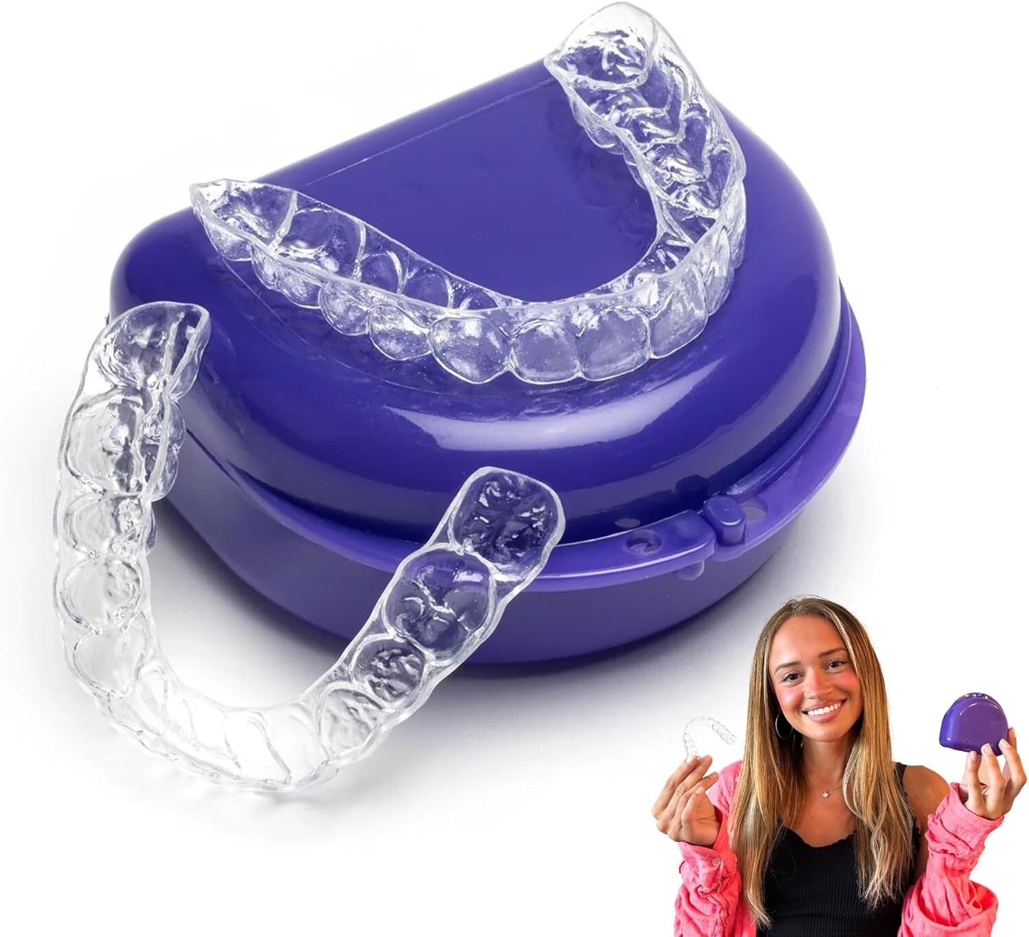 Custom Clear Dental Retainers Kit - Perfect Fit for Upper & Lower Teeth