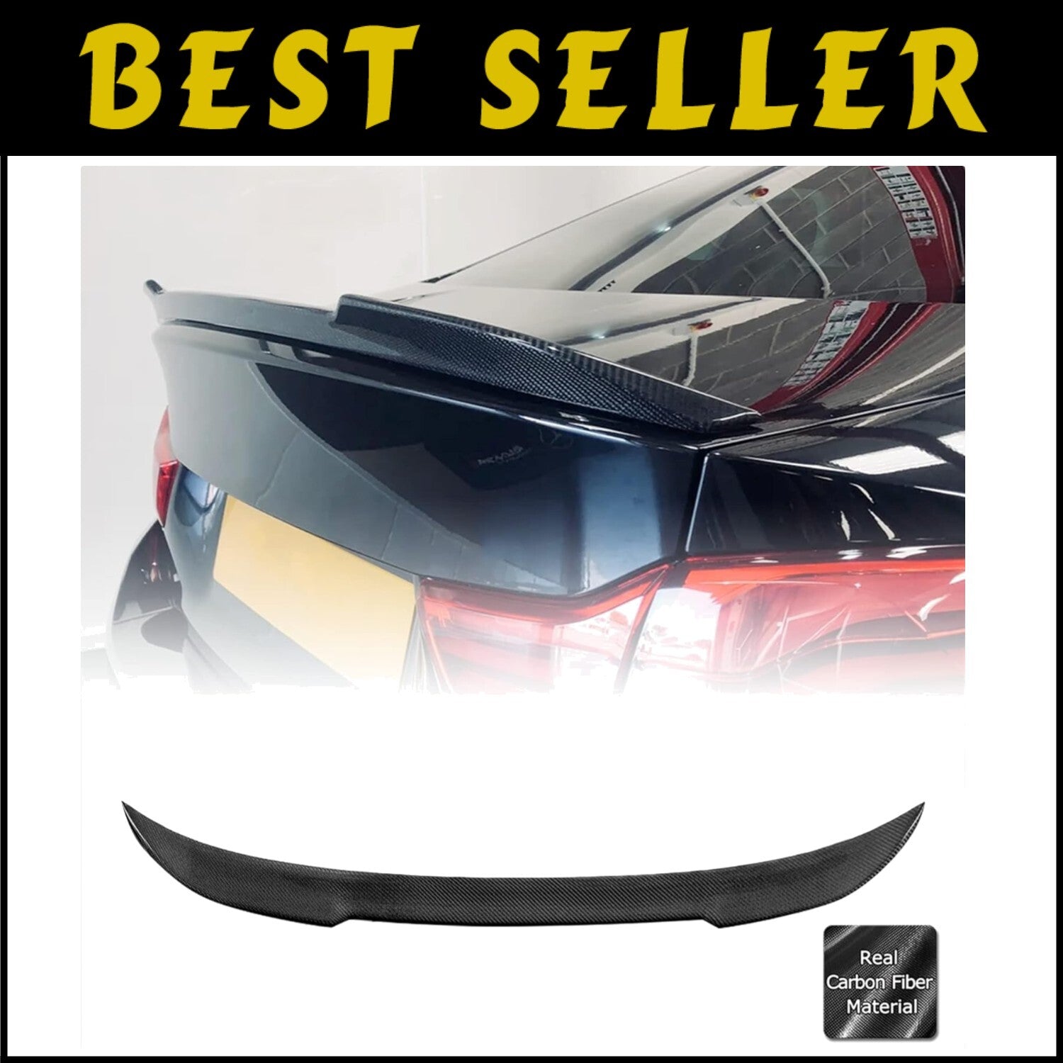 Easy Install Carbon Fiber Trunk Spoiler for 2013-2018 BMW F30 Sedan & F80 M3