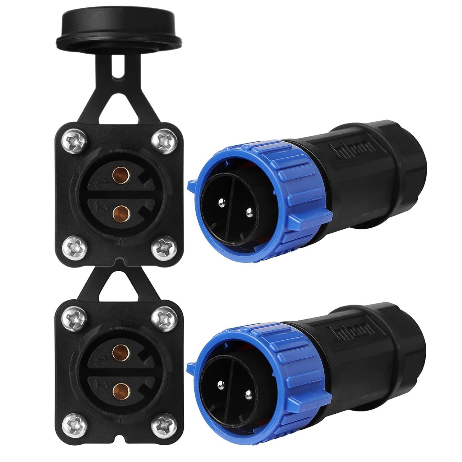 Durable 2 Pack Marine Boat Power Connectors for Trolling Motors - IP67 Rated