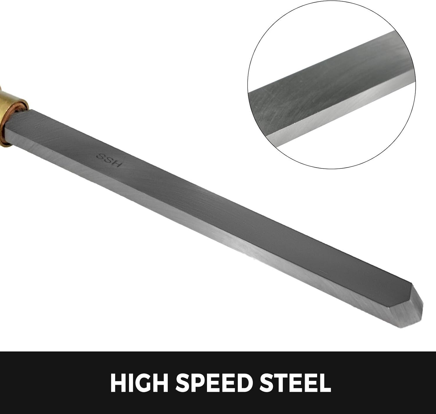 8-Piece HSS Steel Wood Lathe Chisel Set with Eucalyptus Handles in Wooden Case