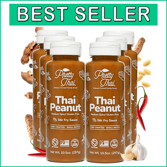Easy-to-Use Gluten-Free Peanut Sauce - Perfect for Stir Fry & Dipping Pack of 6