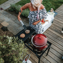 Load image into Gallery viewer, High-Pressure Propane Double Burner Camp Stove with Windscreen &amp; Adjustable PSI
