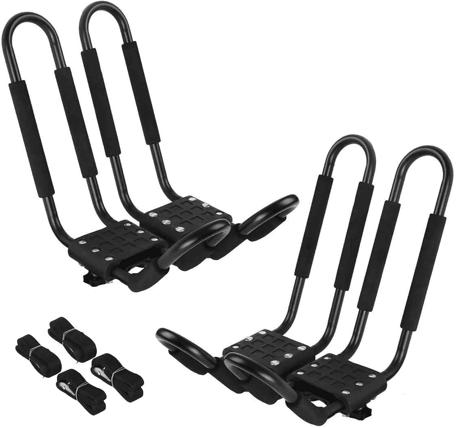 Durable Kayak Roof Rack Set of 4 - 2 Pairs J-Bar Carrier for SUVs and Trucks