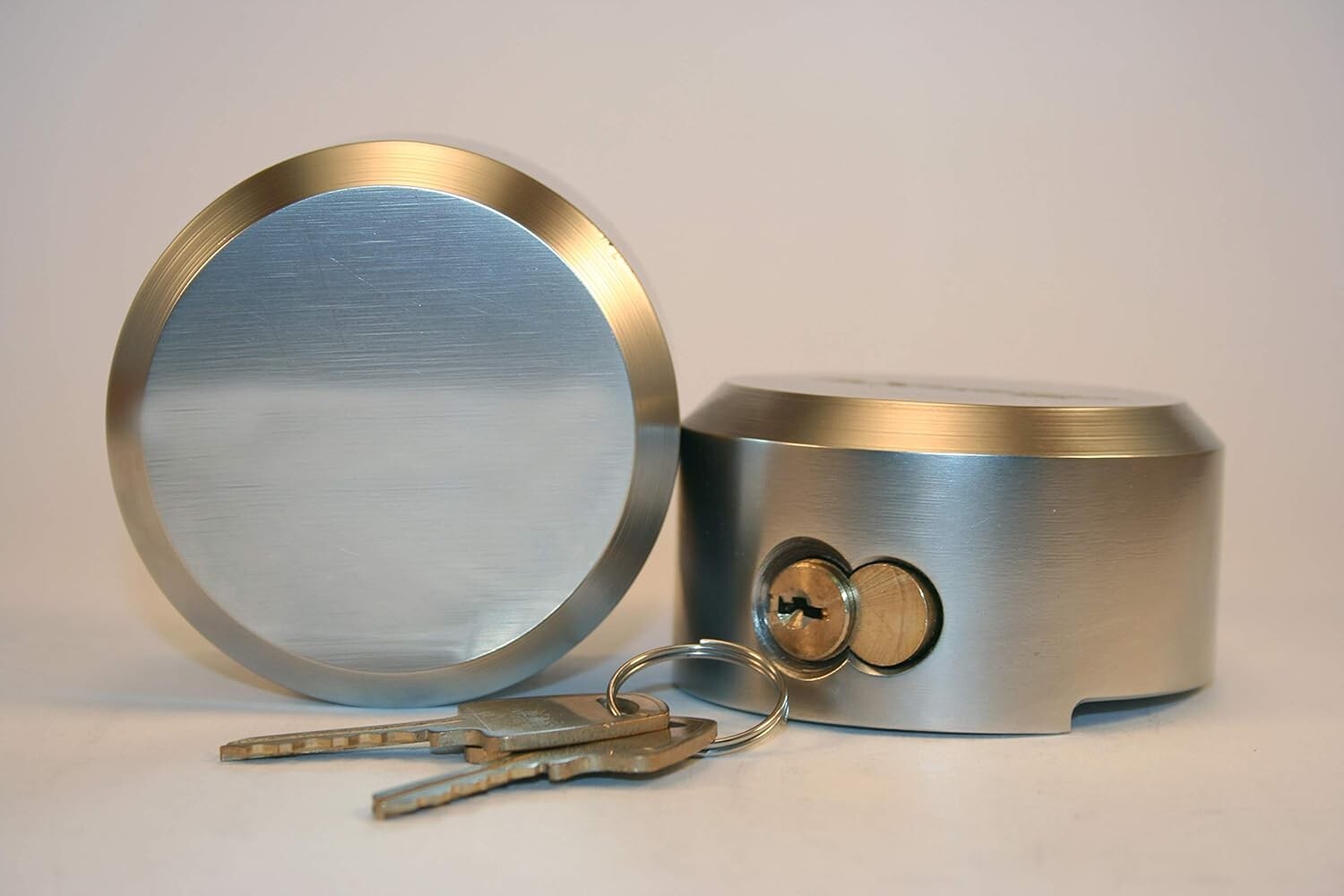 Weather-Resistant Puck Locks - Portable Solid Steel Trailer Lock, 3 Pack